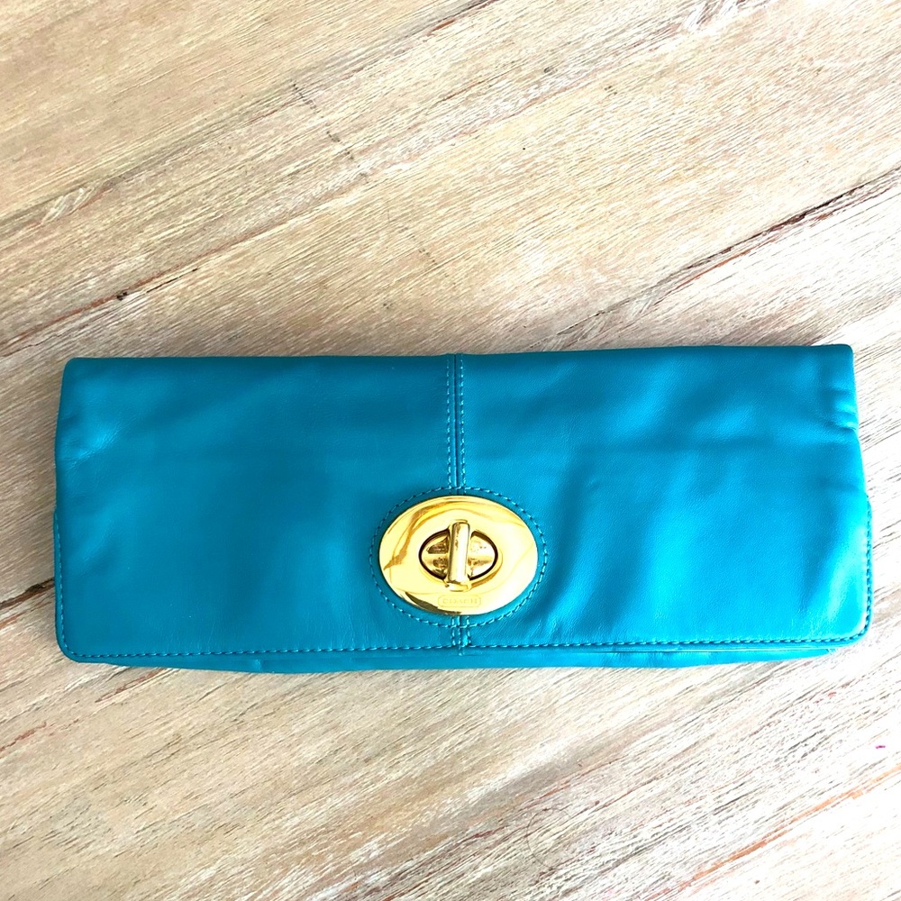 Coach Foldover leather clutch